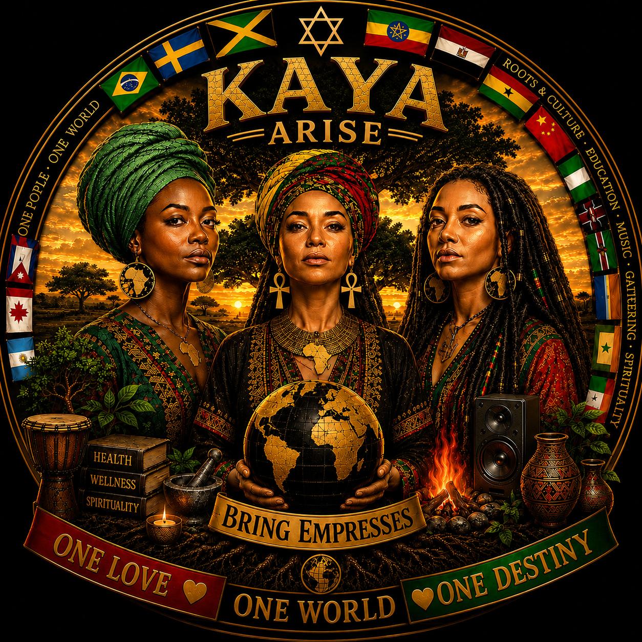 Kaya Arise emblem — One Love, One World, One Destiny